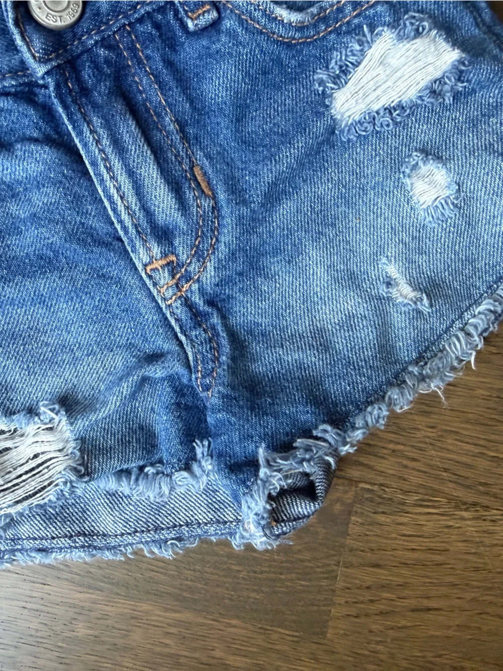 GAP Kids Distressed Blue Denim Cutoff Shorts